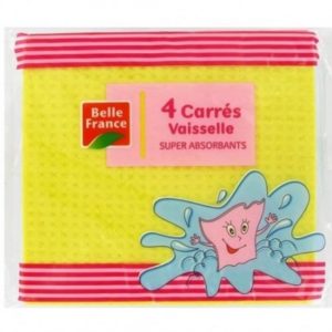 BELLE FRANCE 4 carrés vaiselle (éponges super-absorbantes)