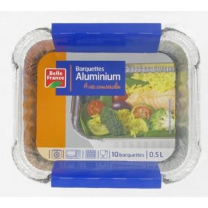 BELLE FRANCE - Barquettes aluminium 0.5L avec couvercle
