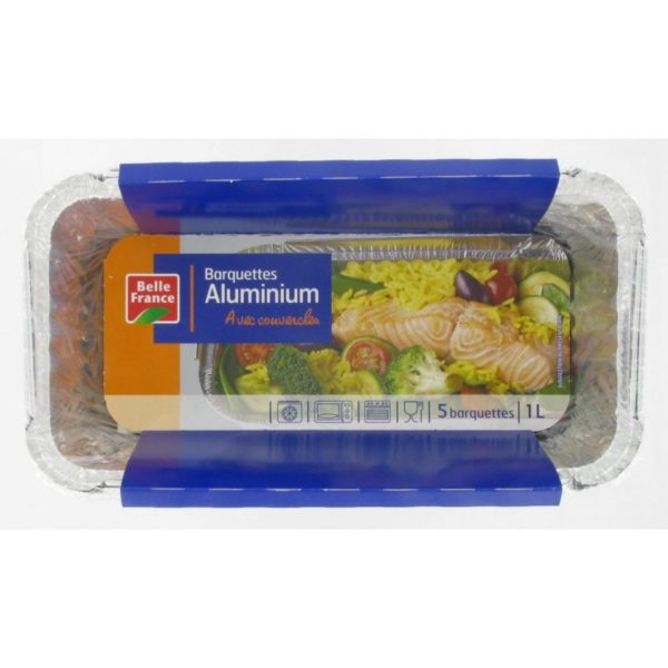 BELLE FRANCE - Barquettes aluminium 1,5L avec couvercle