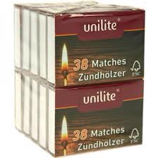 Unilite - 10 paquets d'allumettes (10x38 pièces)