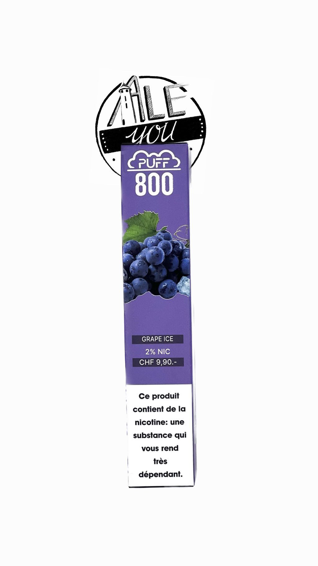 Puff Plus - Grape Ice 800 bouffées (2% nicotine)