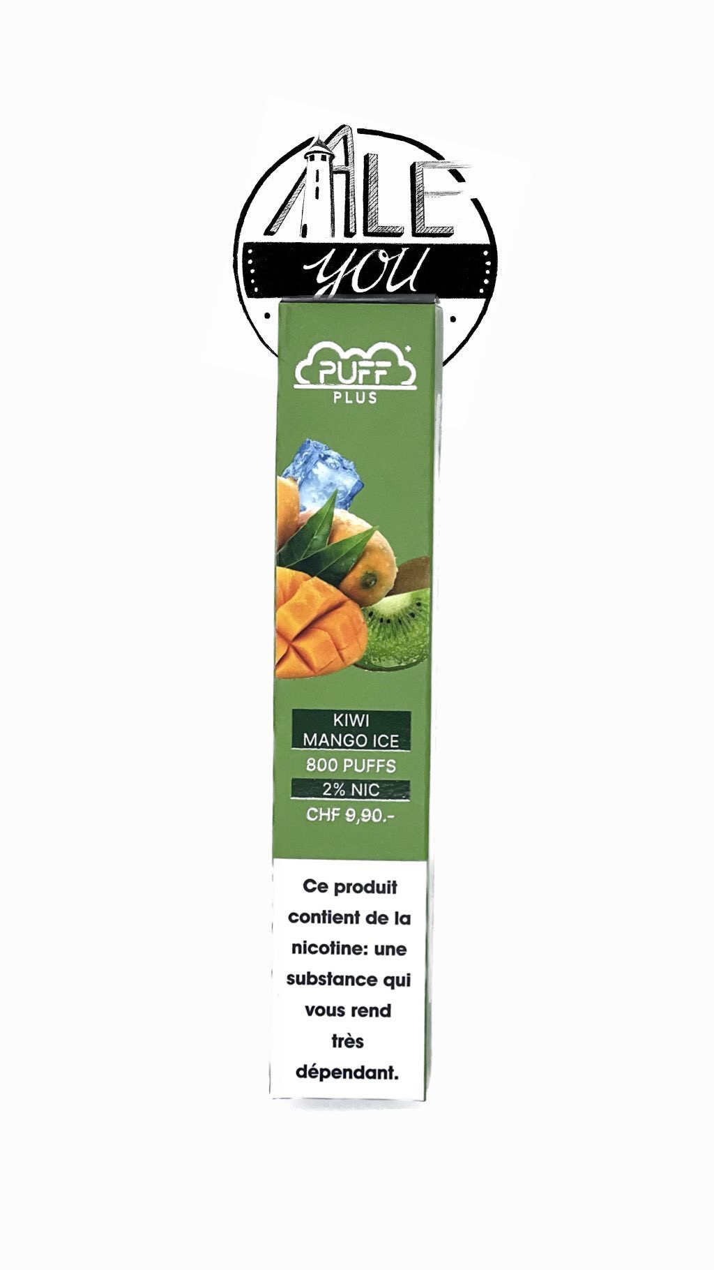 Puff Plus - Kiwi Mango Ice 800 bouffées (2% nicotine)