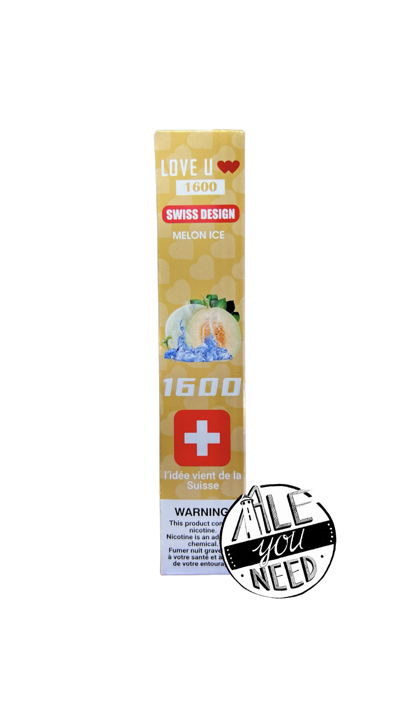 Love U - Melon Ice 1600 bouffées (2% nicotine)