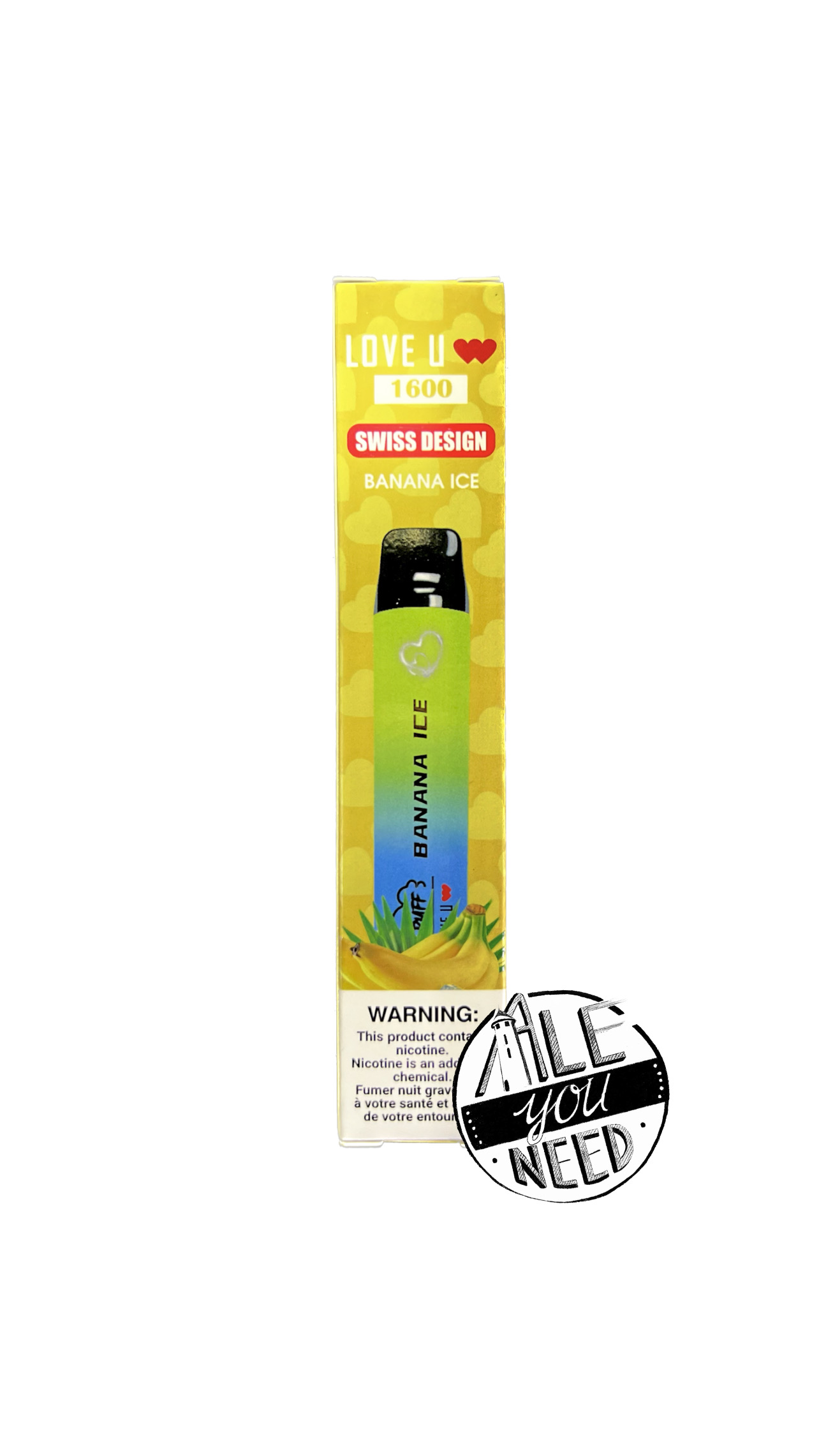 Love U - Banana Ice 1600 bouffées (2% nicotine)