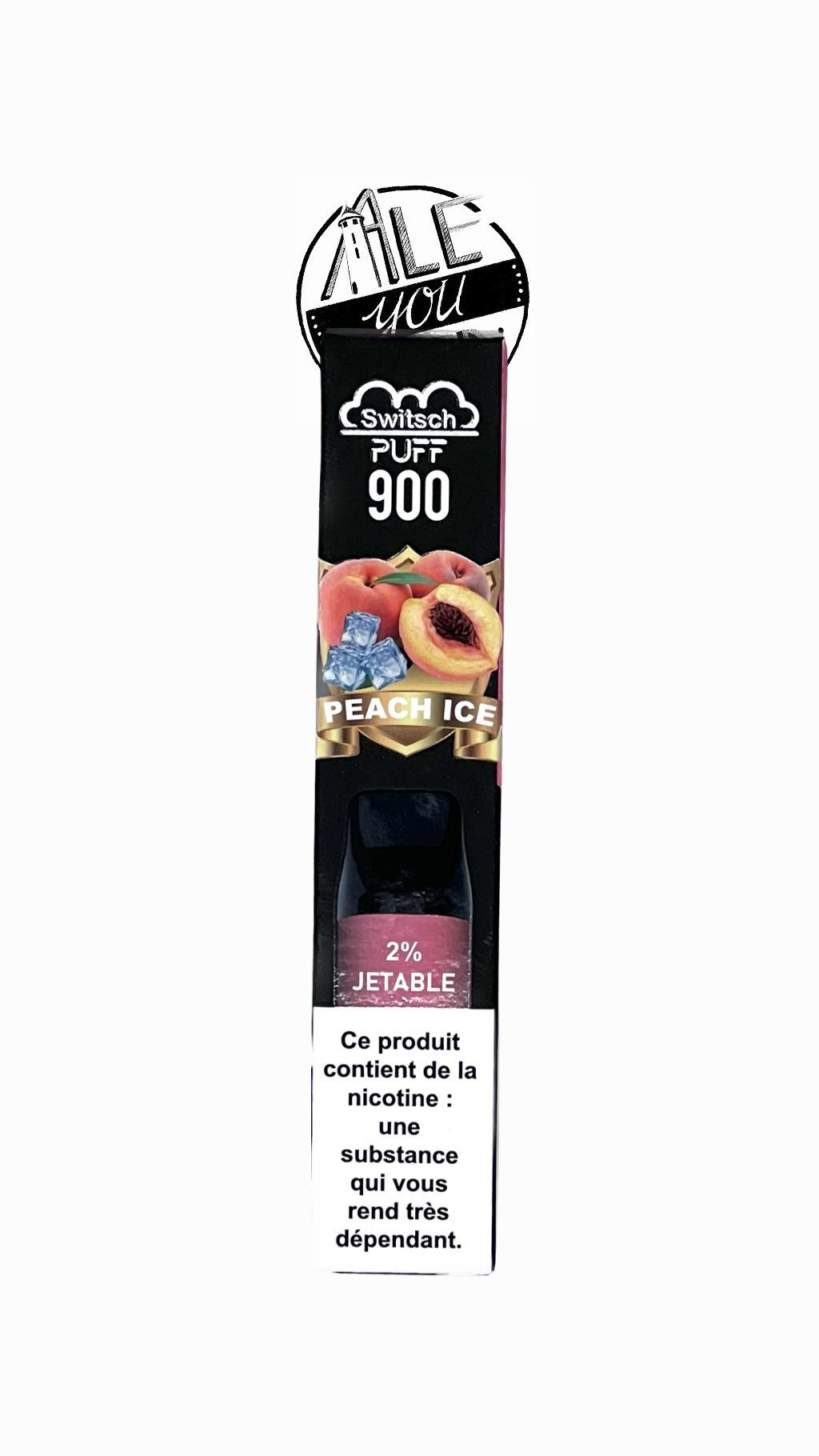 Switsch Puff -  Peach Ice 900 bouffées (2% nicotine)