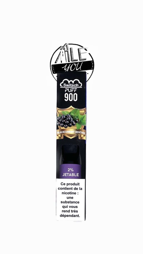 Switsch Puff - Blackcurrant Menthol 900 bouffées (2% nicotine)
