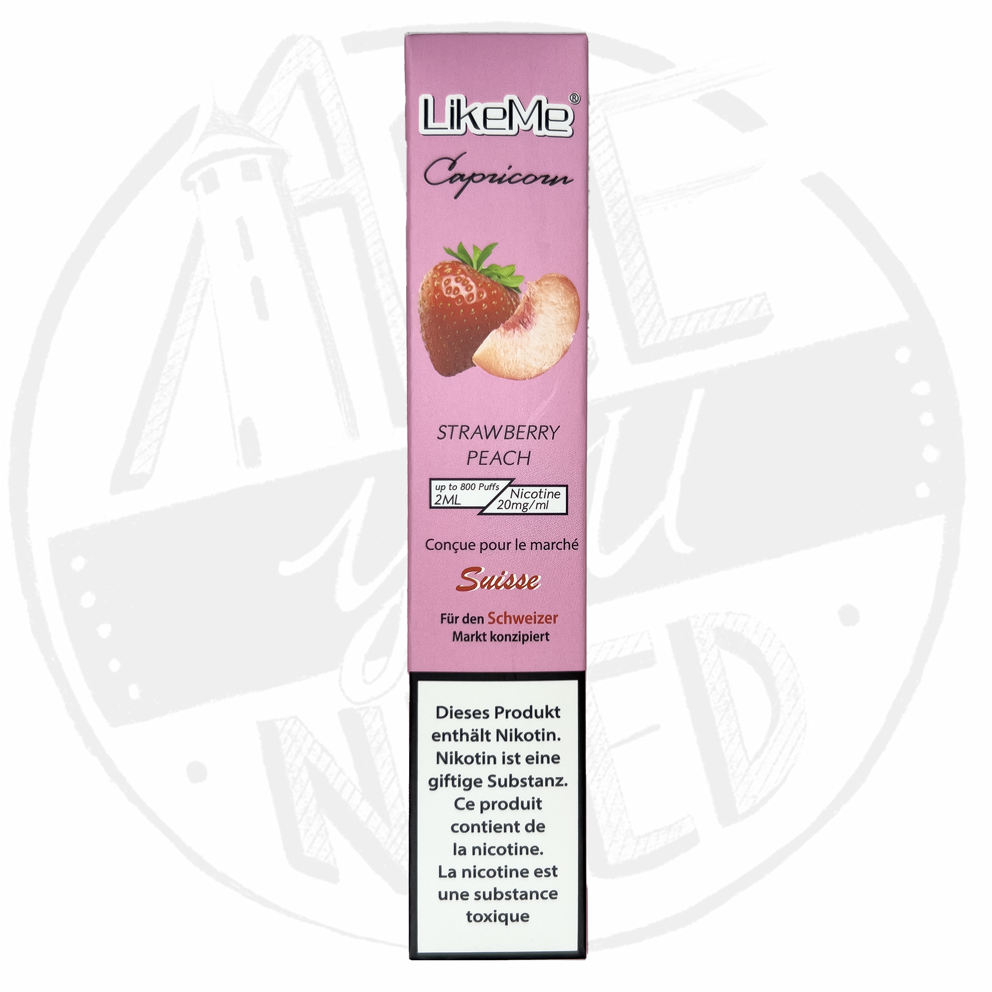 LikeMe Capricorn 2% Nicotine Strawberry Peach 800 Bouffées pack de 10