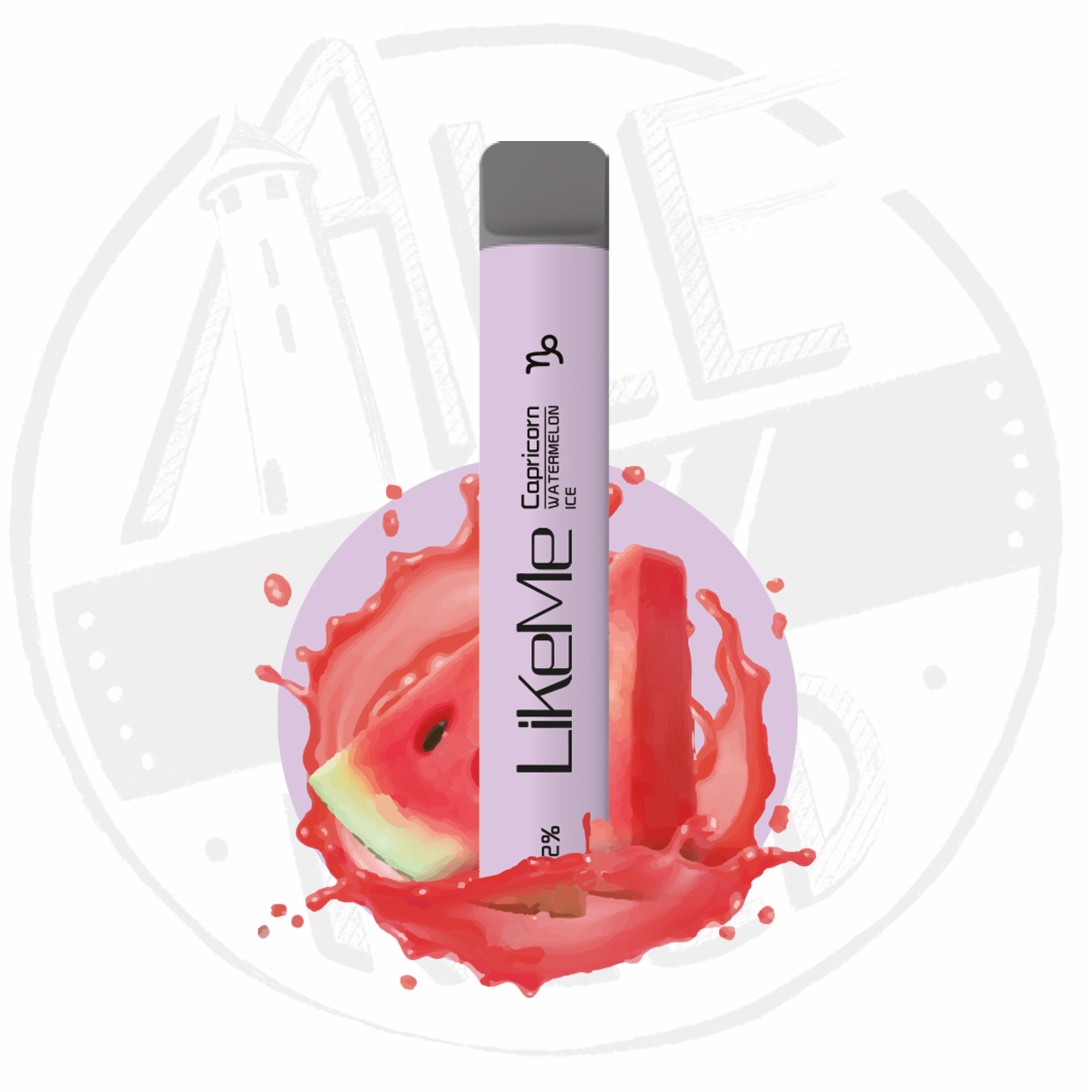 LikeMe Capricorn 2% Nicotine Watermelon Ice 600 Bouffées pack de 10