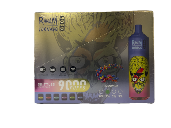 Puff RandM Tornado 9000 2% nicotine Skittles Pack de 10