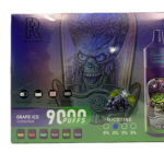 Puff RandM Tornado 9000 Runfree 2% nicotine Grape Ice Pack de 10