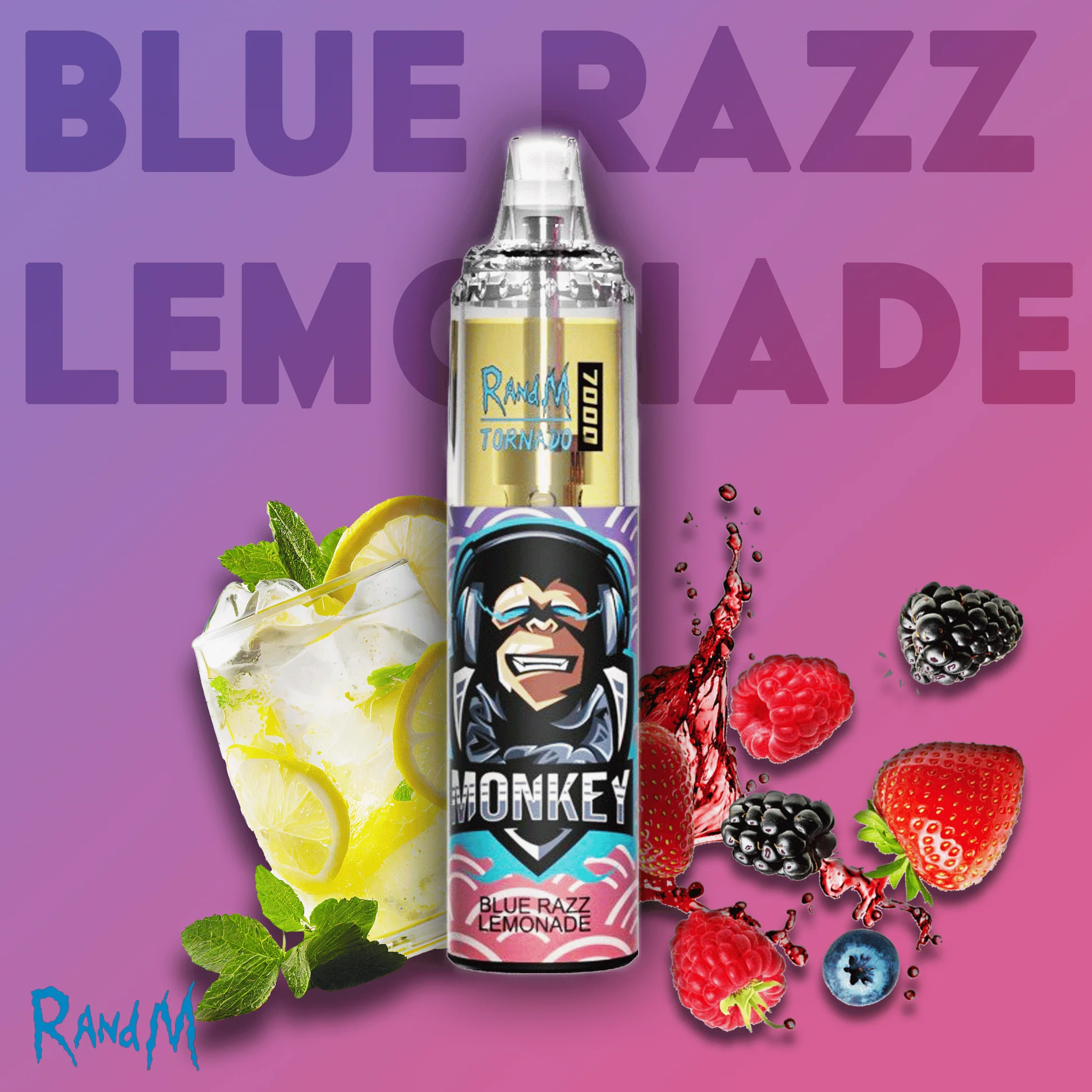 R And M Tornado -  Blue Razz Lemonade 7000 bouffées (2% nicotine)
